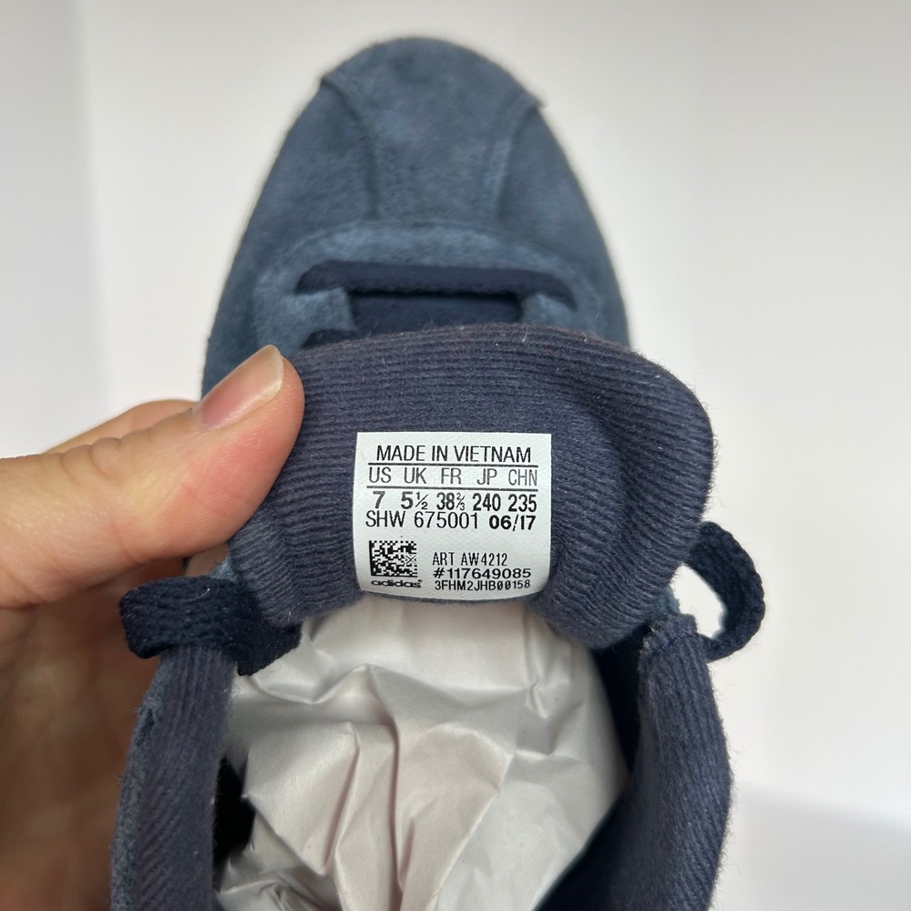 Adidas Court VL‎ Suede Blue White Striped Casual Shoes Sneakers Womens - Picture 2 of 7